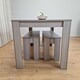 image 3 of Modern Rectangle Grey Dining Table Set With 2 Benches Dining Room Furniture | Grey | One Size