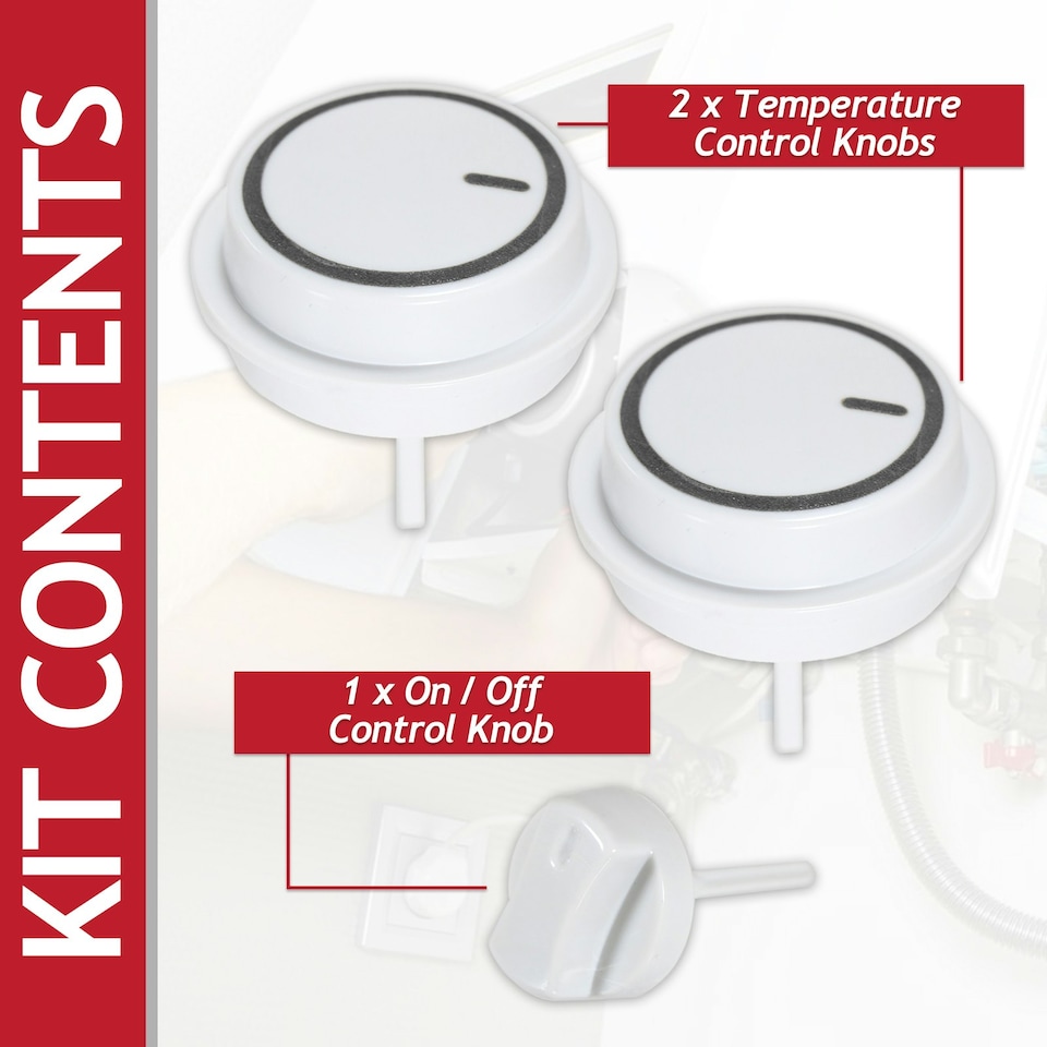 image 1 of SPARES2GO Control Knobs Kit for Vaillant ecoTEC Plus VIH VU VUI VUW Boiler (Pack of 3)