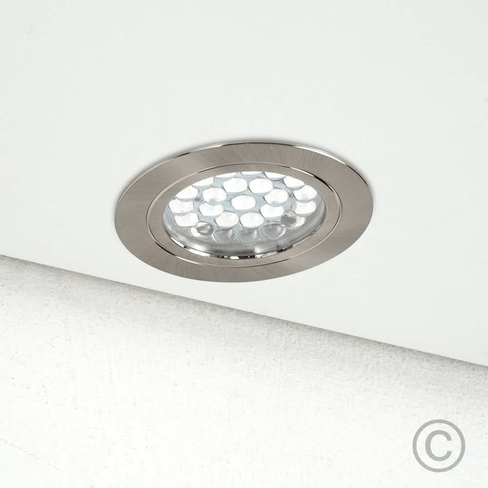 image 1 of ValueLights Brushed Chrome 12V LED Downlight 6000K Cool White