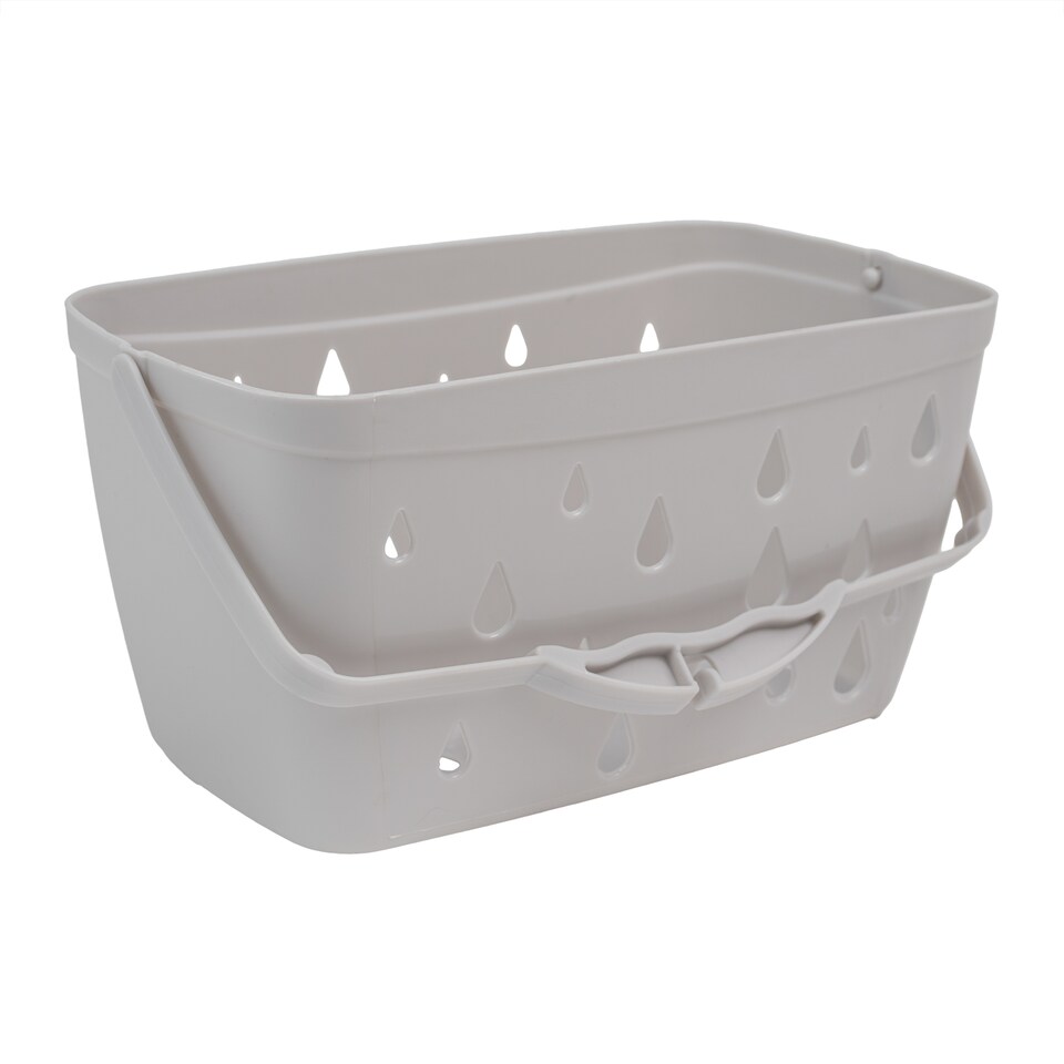 image 1 of JVL Grey Peg Basket with 48 Soft Touch Clip Clothes Pegs, Assorted Colours