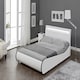 image 6 of Orion LED Lights Headboard Gaming Style White/Black Faux Leather Bed Frame (Double) | White | White | Double