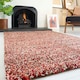 image 3 of KUKOON Red Brown Mottled Shaggy Living Room Area Rug 120cm x 170cm