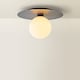 image 4 of ValueLights Darla Navy Frosted Globe Bathroom Flush Ceiling Light | Blue