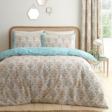 D & D Edena Decorative Floral Duvet Cover Set Natural