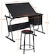image 2 of Yaheetech Drafting Table & Stool Set For Artists | Black