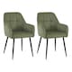 image 1 of SONARA Dining Chair Set of 2, Water-Repellent Plush Chenille Upholstered for Dining Room | Green