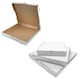 image 3 of 50 x White 9" (9.5 x 9.5 x 1.5") Cardboard Postal, Takeaways, Restaurants, Desserts & Pizza Take Out Boxes | White