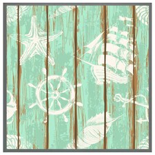 Nautical elements oin wood (Picutre Frame) Grey | S