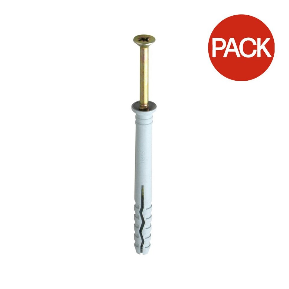 image 1 of Securfix Hammer-In Fixings (Pack of 20) - Brass/Grey - One Size