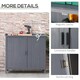 image 5 of Outsunny Garden Storage Cabinet Potting Bench Table with Galvanized Top, Grey