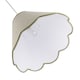image 4 of Scallop Edge Natural Textured Linen Coolie Lamp Shade with Olive Trims | Green | Olive Green | 1
