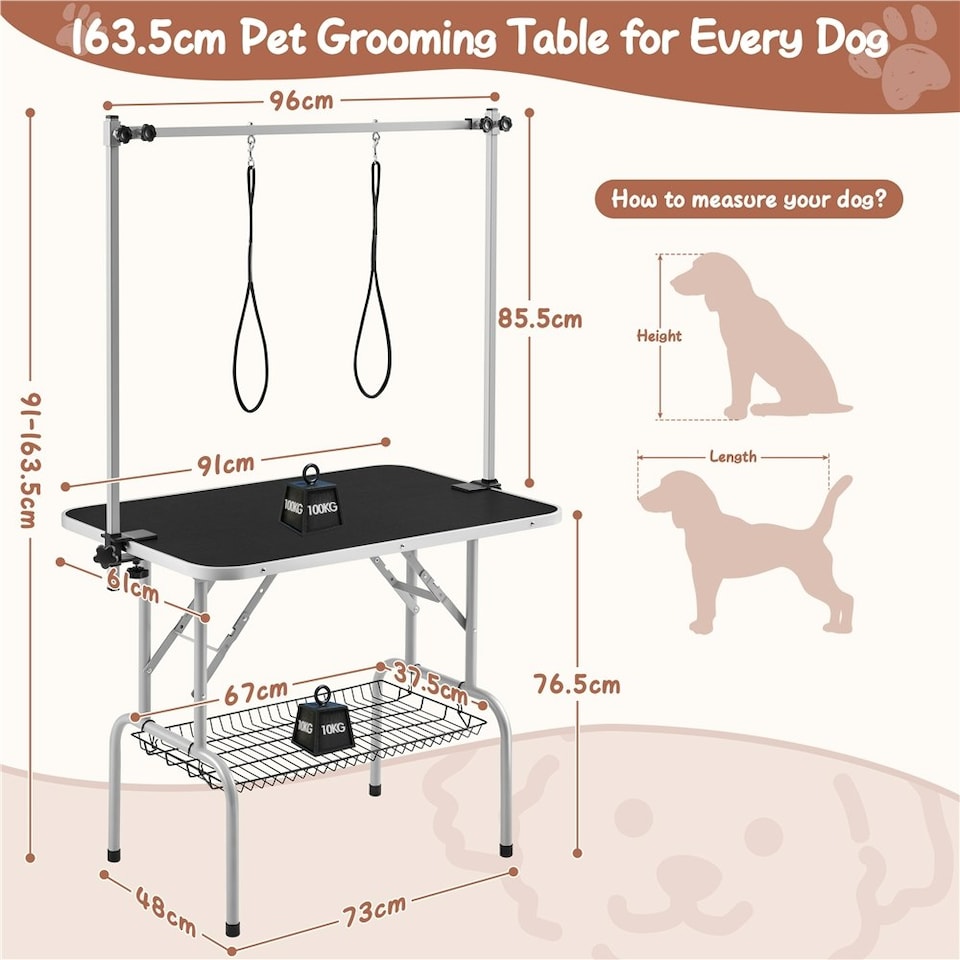 image 1 of Yaheetech 91 cm wide Pet Grooming Table with Loop Noose Black