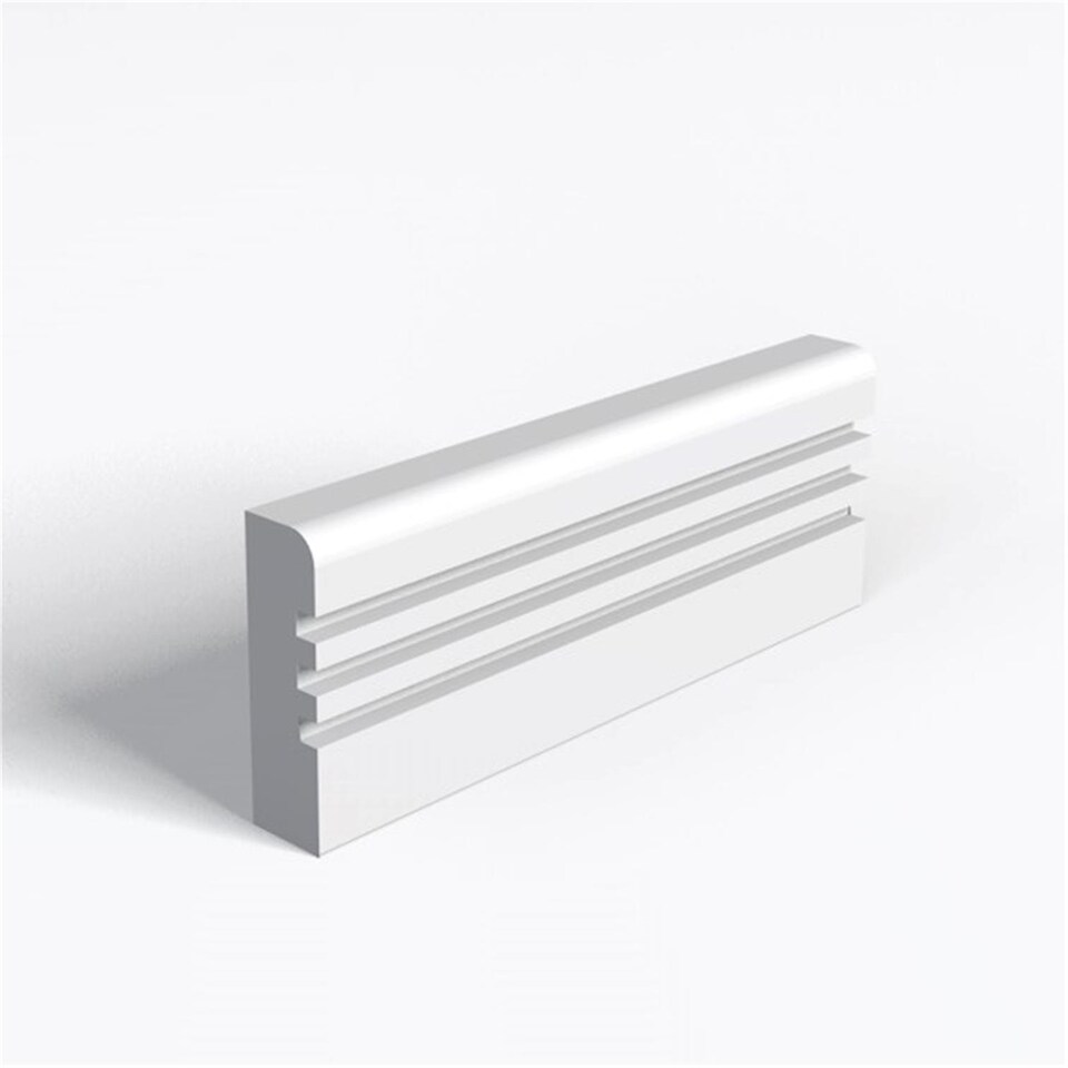 Pack of 5 (Total 5 Units) - MDF Primed Pencil Round and 3 Square Grooves Architrave - 25mm (T) x 69mm (H) x 4200mm (L)