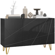 HOMCOM Storage Cabinet, Sideboard with Adjustable Shelves, Black | Black