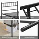 image 4 of Yaheetech 3ft Single Metal Bed Frame with Slatted Headboard Black