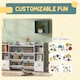 image 4 of AIYAPLAY Kids Bookshelf and Toy Storage Organiser with 8 Removable Storage Bins, Toy Organisers with Bookshelf for Playroom, Nursery, Kids Room, White
