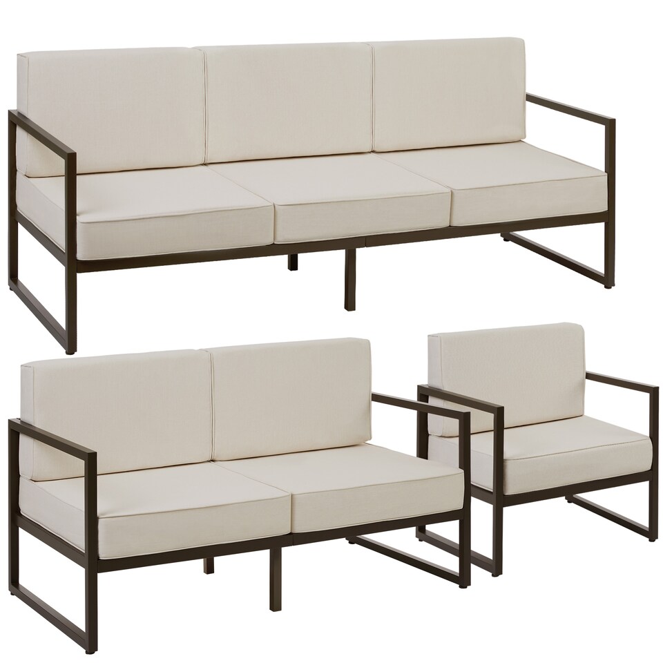 image 1 of Garden Furniture Comosa - for 6 people, XXL padding, 2 sofas, 1 armchair