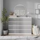 image 4 of Minimalist Chest of 8 Drawers - 88.3x120x35cm | White | White & Grey | 1