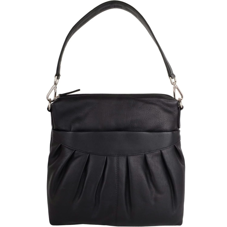 image 1 of Soft Leather Ruched Detail Detachable Strap Cross Body Shoulder Bag Red | Merlot