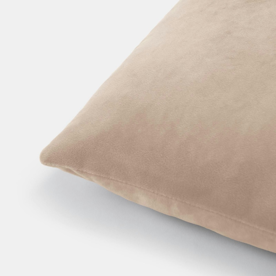 image 1 of OHS 4 x Soft Plain Matte Velvet Filled Cushions, 45x45cm - Natural | Yellow | Natural | 45 x 45cm | 4