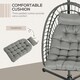 image 5 of Outsunny PE Hanging Swing Chair w/ Thick Cushion, Patio Hanging Chair, Black 