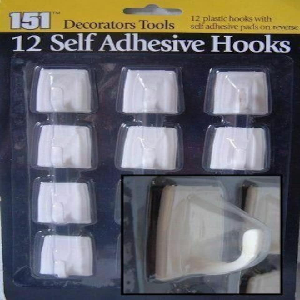image 1 of Pack of 12 Self Adhesive Hooks