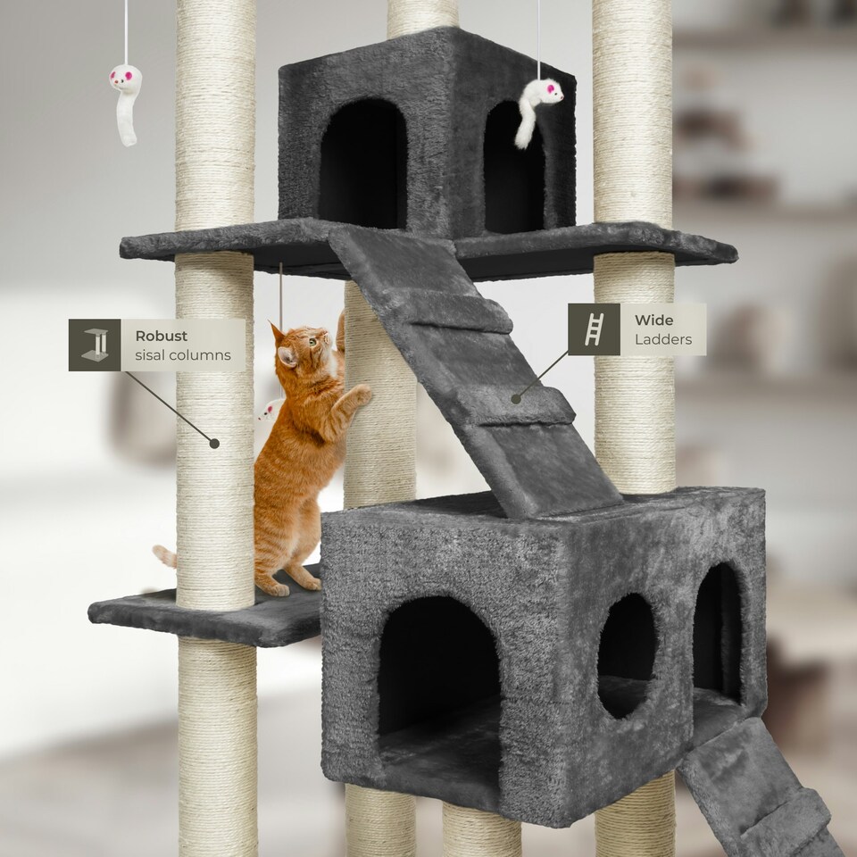 image 1 of Cat Tree Knuti - 186 cm, sisal cat scratching post - Anthracite