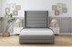 image 1 of Sloomy Sterling Pewter Dumfries Bed Frame With Mattress With 50"  Upholstered Wingback Headboard 2'6 Small Single