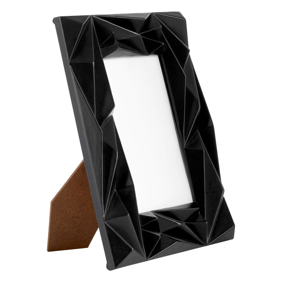 image 1 of Interiors by Premier Prisma Black 4x6 Photo Frame, Geometric Wire Design With Matte Black Finish, Freestanding Or Wall-Mounted Black | One Size