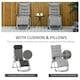 image 5 of Outsunny 2 PCS Reclining Zero Gravity Chair Folding Lounger Cushion Light Grey