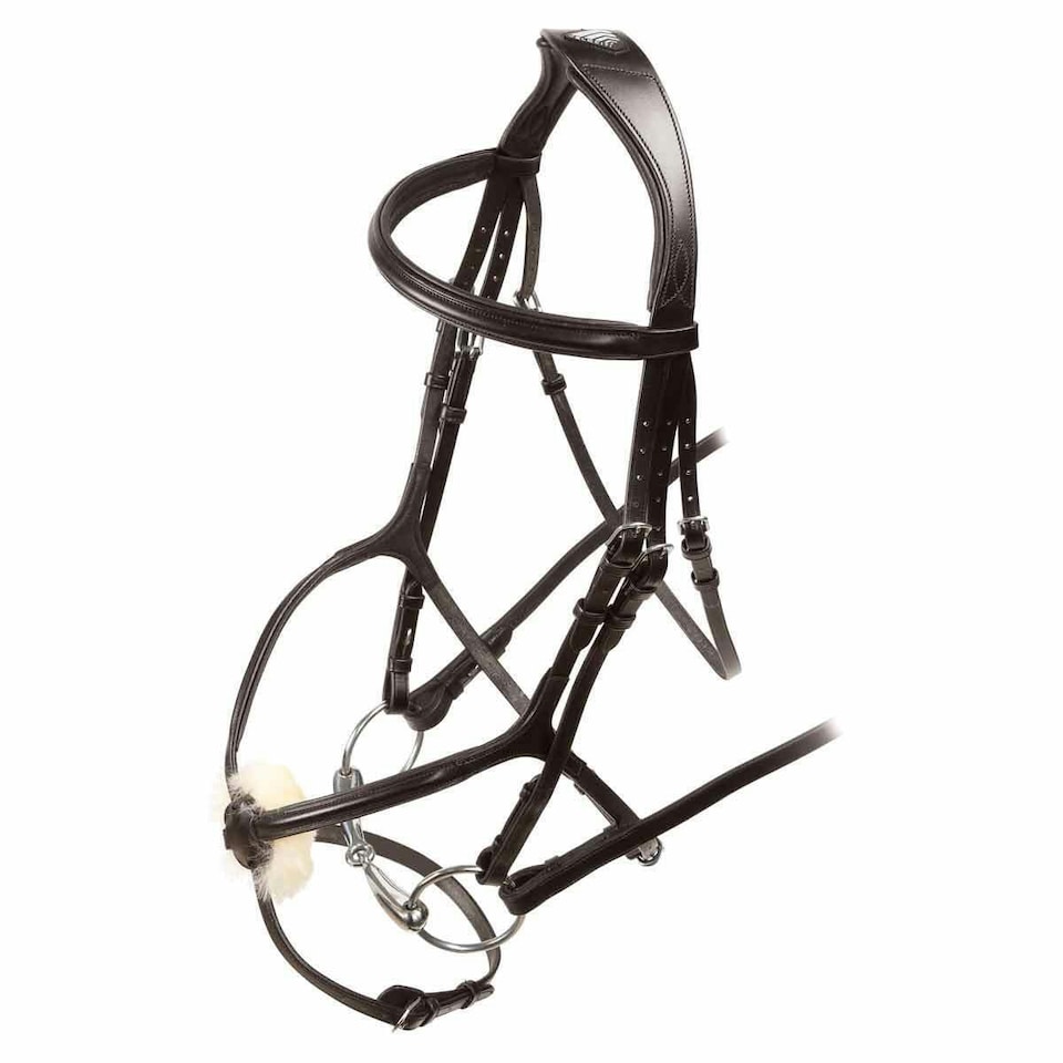 Velociti Leather Horse Grackle Bridle - Havana - Full (UTER1049)