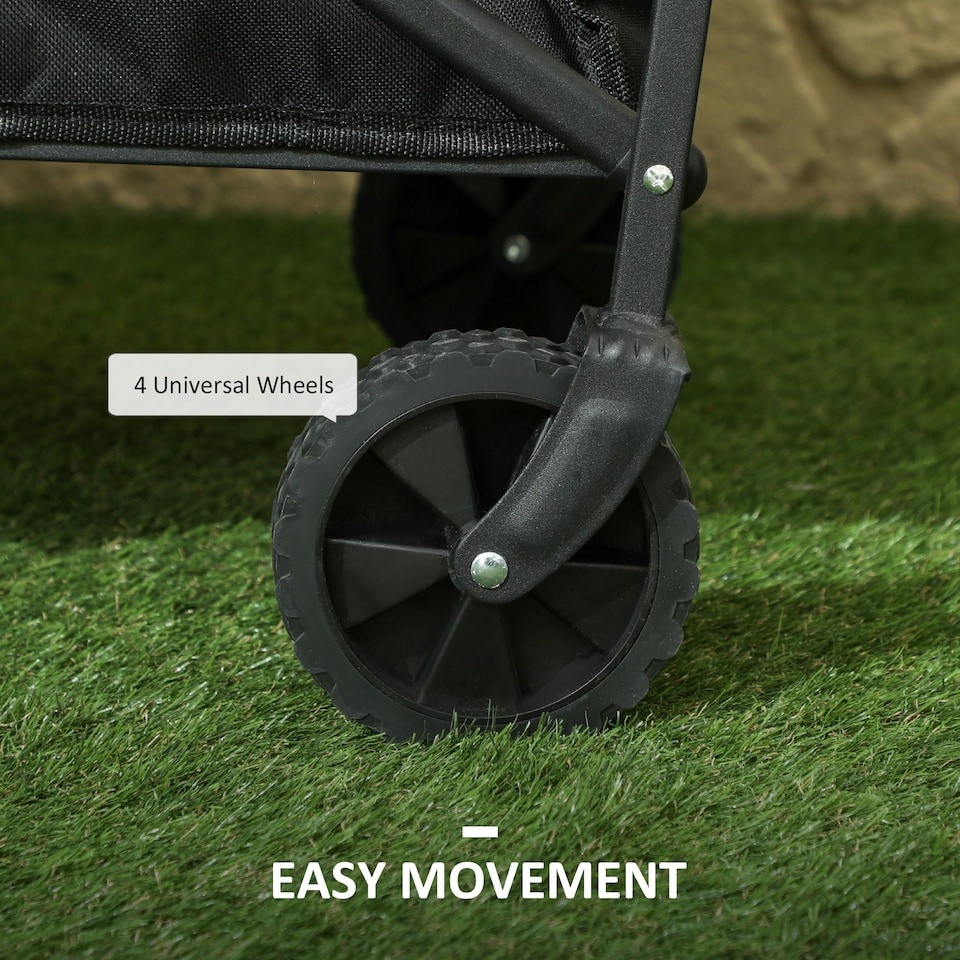 image 1 of Outsunny 41L Festival Trolley, 60kg Heavy Duty Folding Trolley Cart, Black
