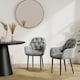 image 7 of Set Of 2 Anika Modern Velvet Dining Chair Padded Seat Metal Legs (Grey)