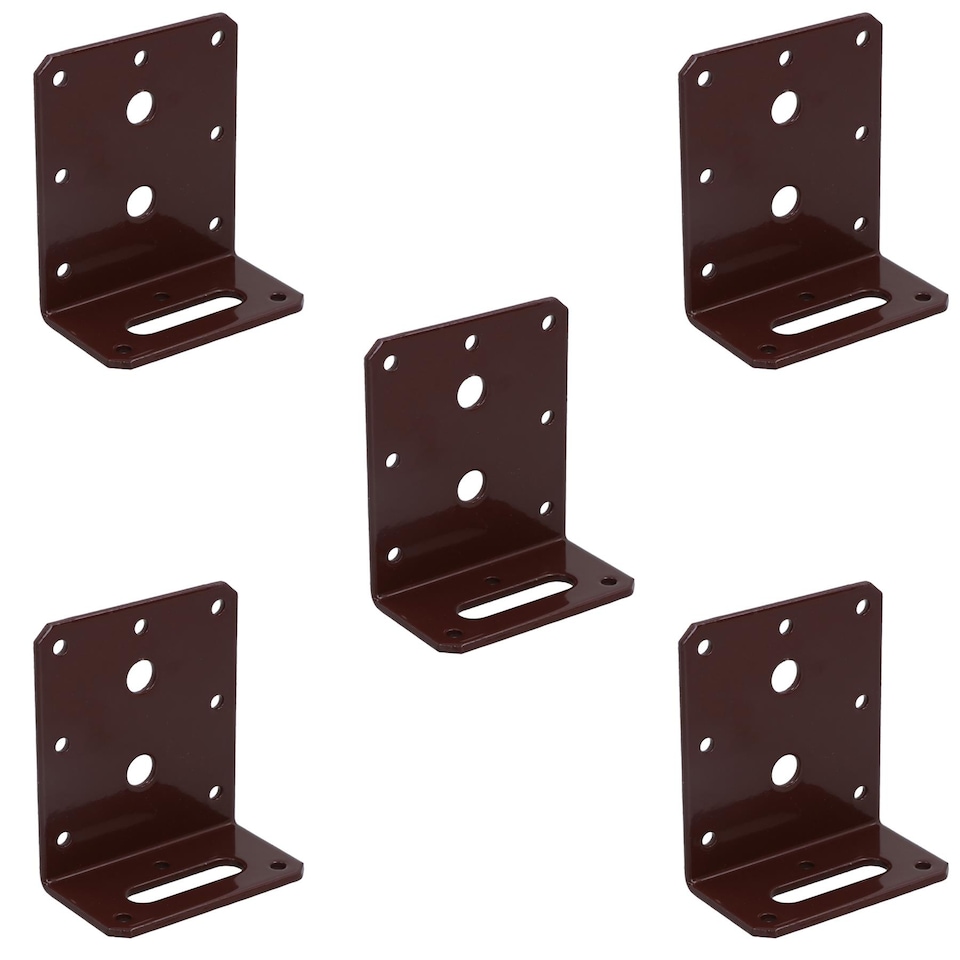 image 1 of Angle Corner Bracket L-Shape Brace Fastener Plate 80mm x 40mm x 75mm 5PK