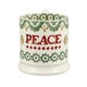 image 6 of Mug Set: 2 x 300ml Emma Bridgewater Christmas Peace & Love Set, Set Of 2 Half Pint Mugs, Ceramic White