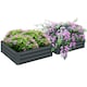 image 1 of Outsunny Set of 2 Raised Garden Bed Galvanised Planter Box Easy Setup Dark Grey