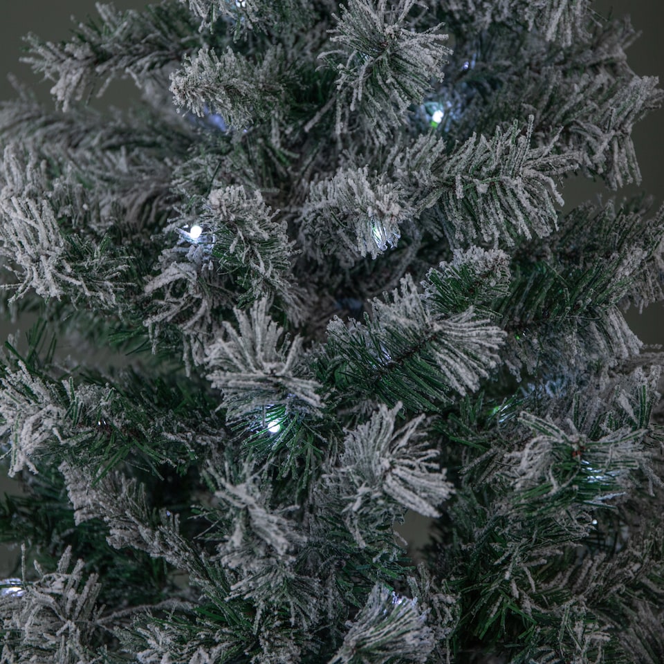 image 1 of 6ft (1.80m) Light up Prelit Snow Flocked Arbor Spruce Christmas Tree with 150 Colour Changing LEDs