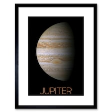 NASA Our Solar System Jupiter Planet Image Red Spot 9x7" Black Framed Wall Art Print