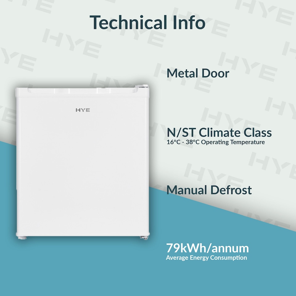 image 1 of HYE Mini Fridge 40 Litre Table Top Fridge - White RF01MBF40W01 | White