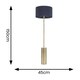 image 2 of ValueLights Lexy Antique Brass Rotary Dimmer Switch Floor Lamp with Navy Blue Drum Shade