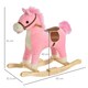 image 5 of HOMCOM Kids Plush Rocking Horse with Sound Moving Mouth Wagging Tail Children Rocker Ride On Toy Gift 3-6 Years Pink