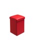 image 2 of Faux Leather Storage Ottoman Storage Box With Lid Foldable - 38x38x38cm Square Black