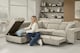 image 6 of Pale Blue Chenille Fabric 1C2 Corner Sofabed with Storage and Ottomans AMELIA