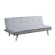 image 1 of Malmo 3-Seater Linen-Look Clic-Clack Sofa Bed with Wooden Legs - Grey | Grey | Grey | 1