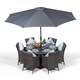 image 1 of Savannah Round 6 Seater Rattan Patio Dining Set | Grey | Grey