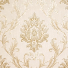 Aurora Damask Wallpaper in Shimmering Ivory with Gold and Silver | Cream | Shimmering Ivory with Gold and Silver