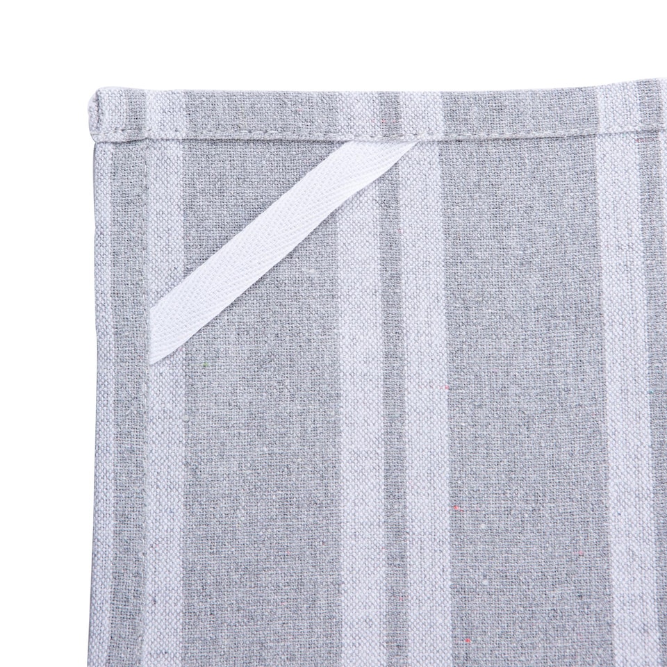 image 1 of Nicola Spring Cotton Tea Towel - 60cm x 40cm - Grey Stripe