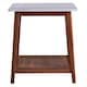 image 4 of Teamson Home Kingston Side Table With Faux Marble Top Solid Wood Leg, Walnut Finish
