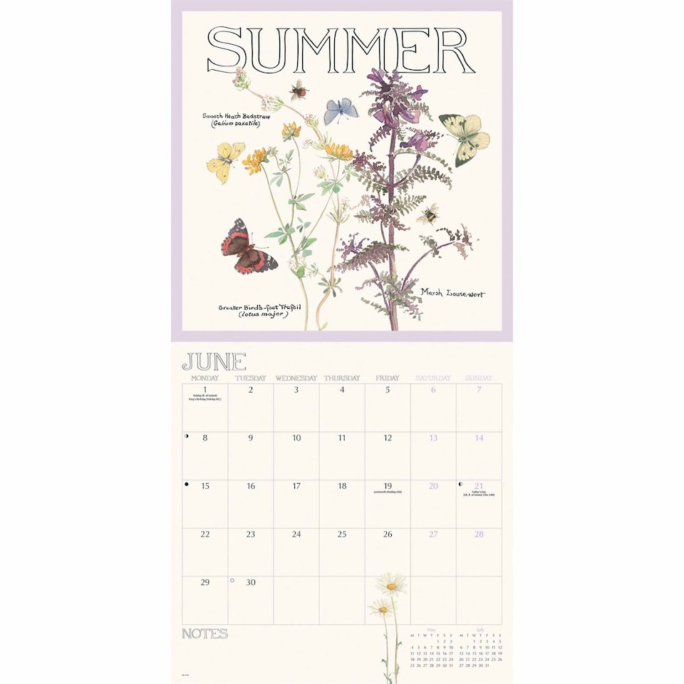image 1 of Country Diary Edith Holden Square Wall C