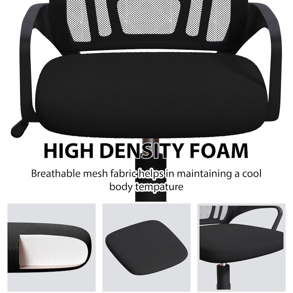 image 1 of Vida Designs Airsdale Office Chair Computer Desk Table Chair, Black